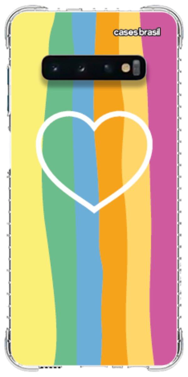 Capinha para Celular Coração delicado Arco-íris Vertical