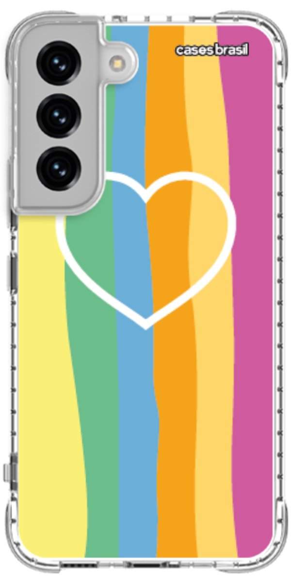Capinha para Celular Coração delicado Arco-íris Vertical