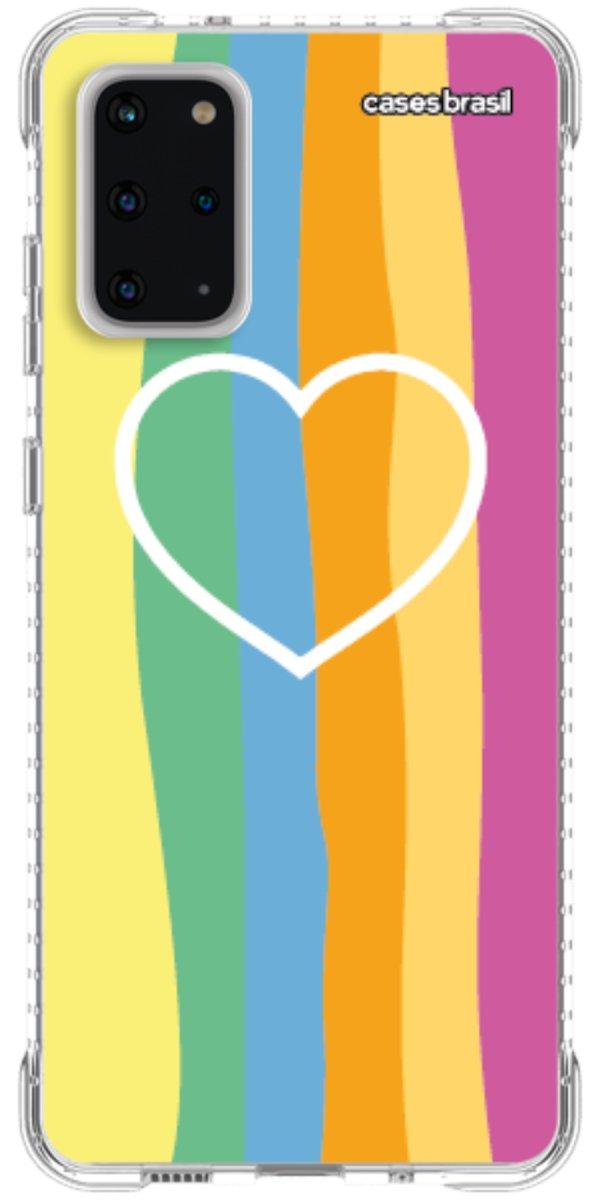 Capinha para Celular Coração delicado Arco-íris Vertical