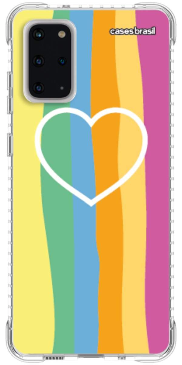 Capinha para Celular Coração delicado Arco-íris Vertical
