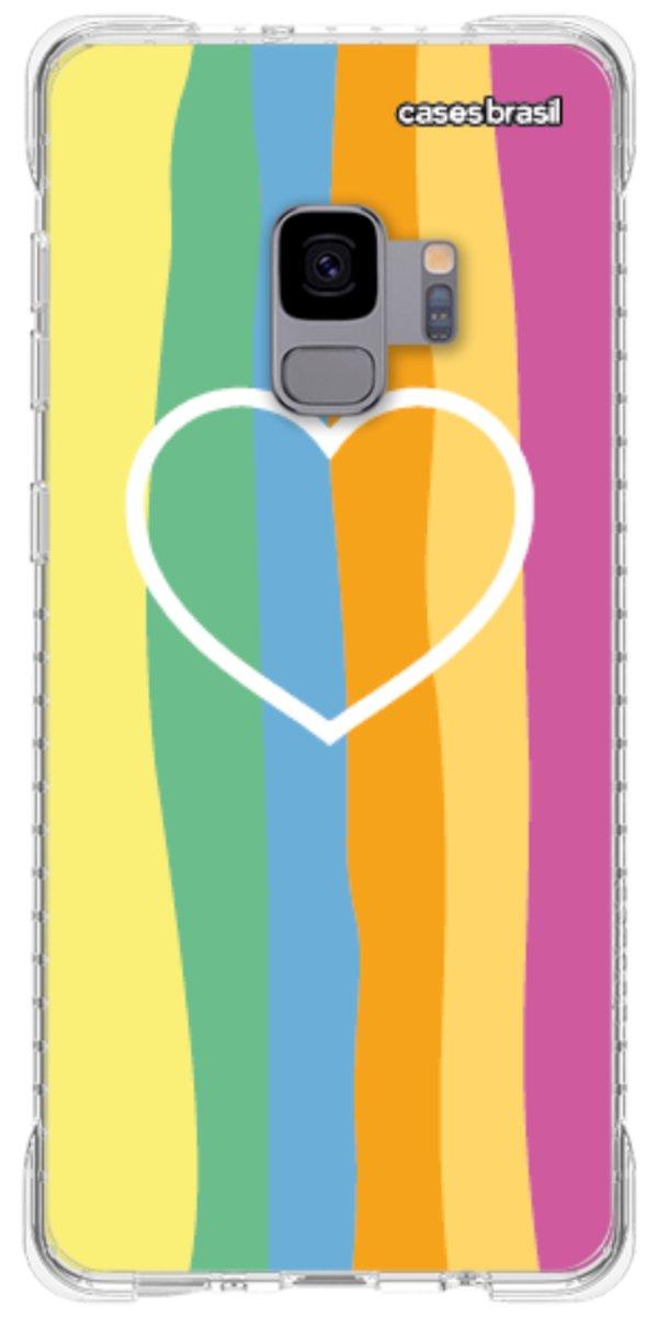 Capinha para Celular Coração delicado Arco-íris Vertical