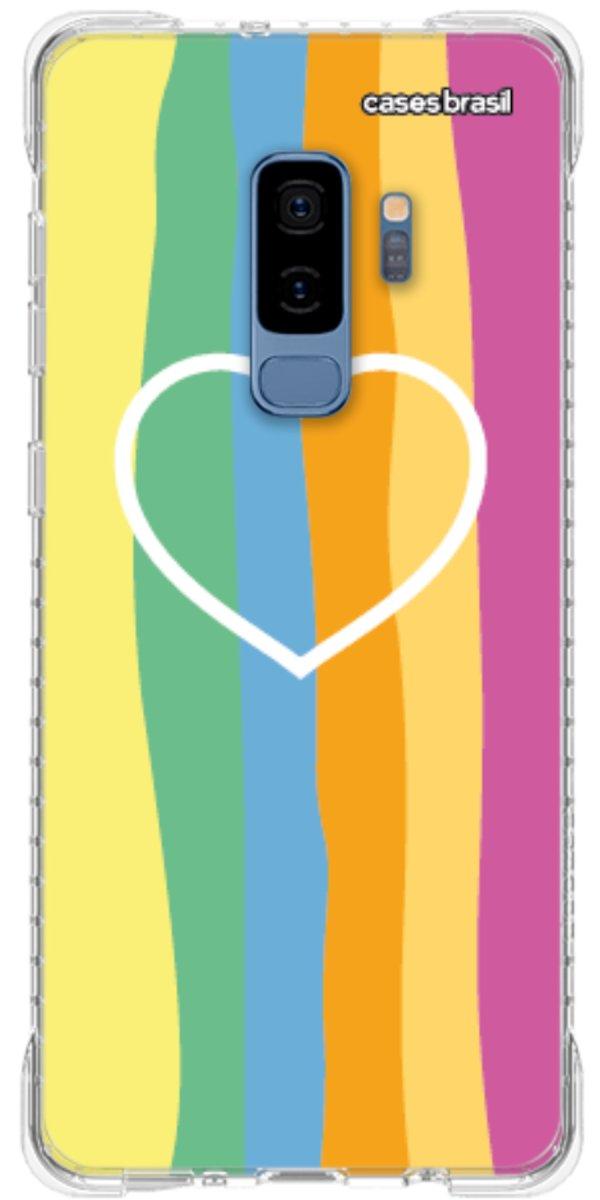 Capinha para Celular Coração delicado Arco-íris Vertical