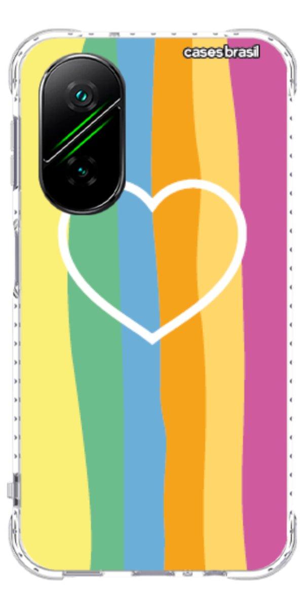 Capinha para Celular Coração delicado Arco-íris Vertical
