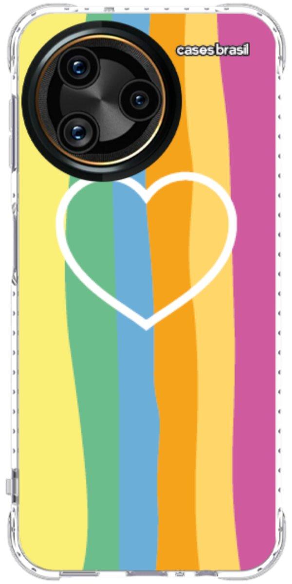 Capinha para Celular Coração delicado Arco-íris Vertical
