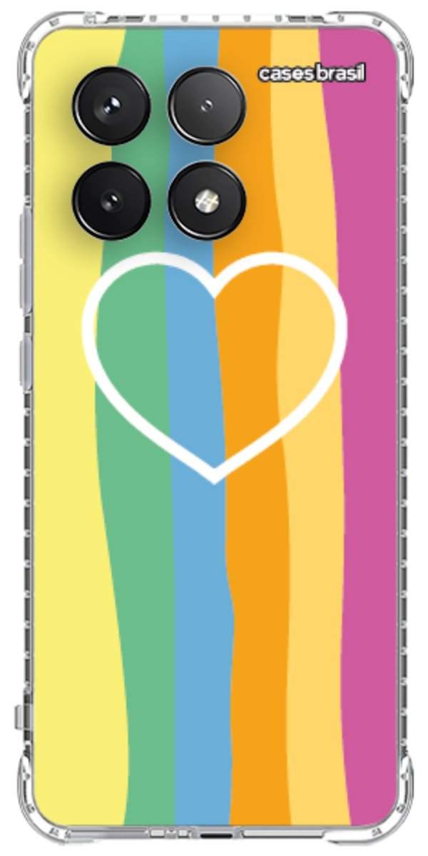 Capinha para Celular Coração delicado Arco-íris Vertical