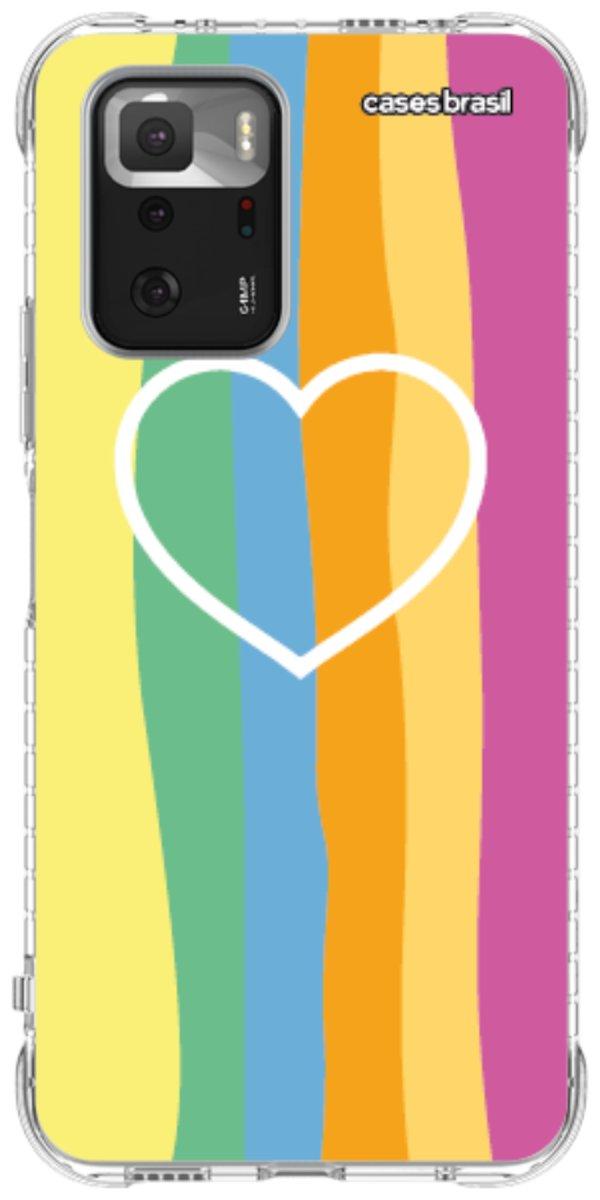 Capinha para Celular Coração delicado Arco-íris Vertical