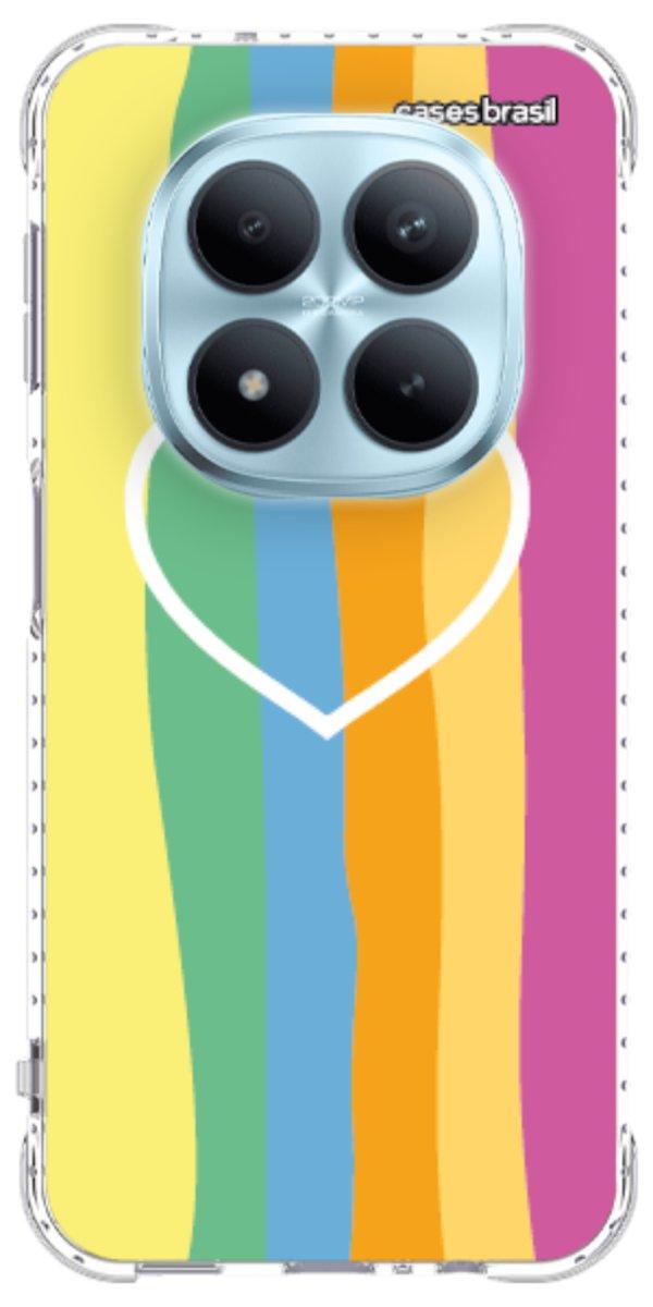 Capinha para Celular Coração delicado Arco-íris Vertical