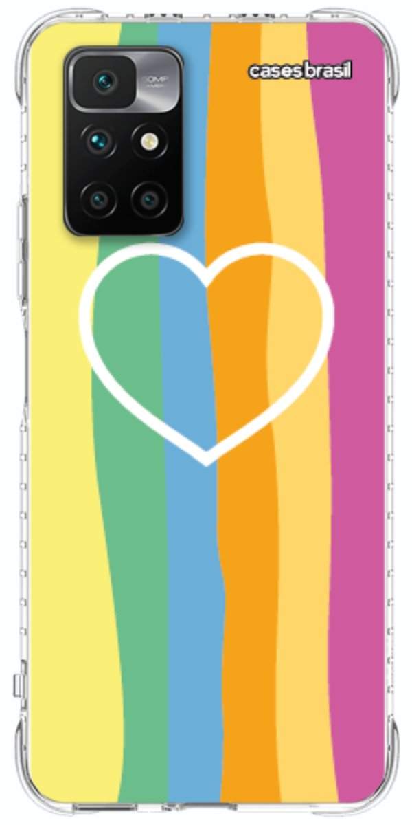 Capinha para Celular Coração delicado Arco-íris Vertical