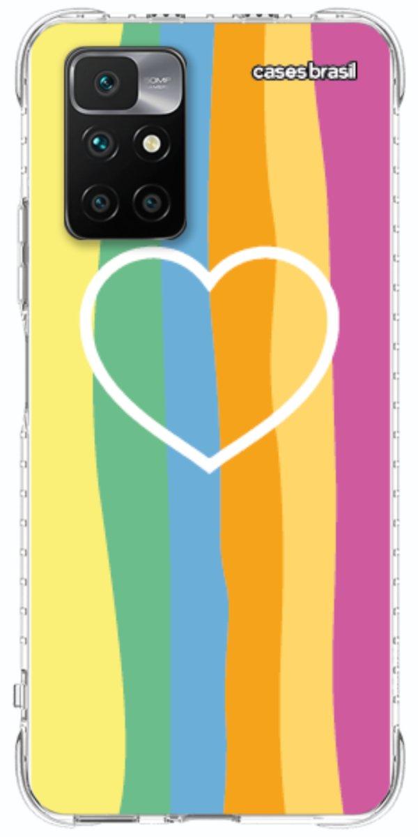 Capinha para Celular Coração delicado Arco-íris Vertical
