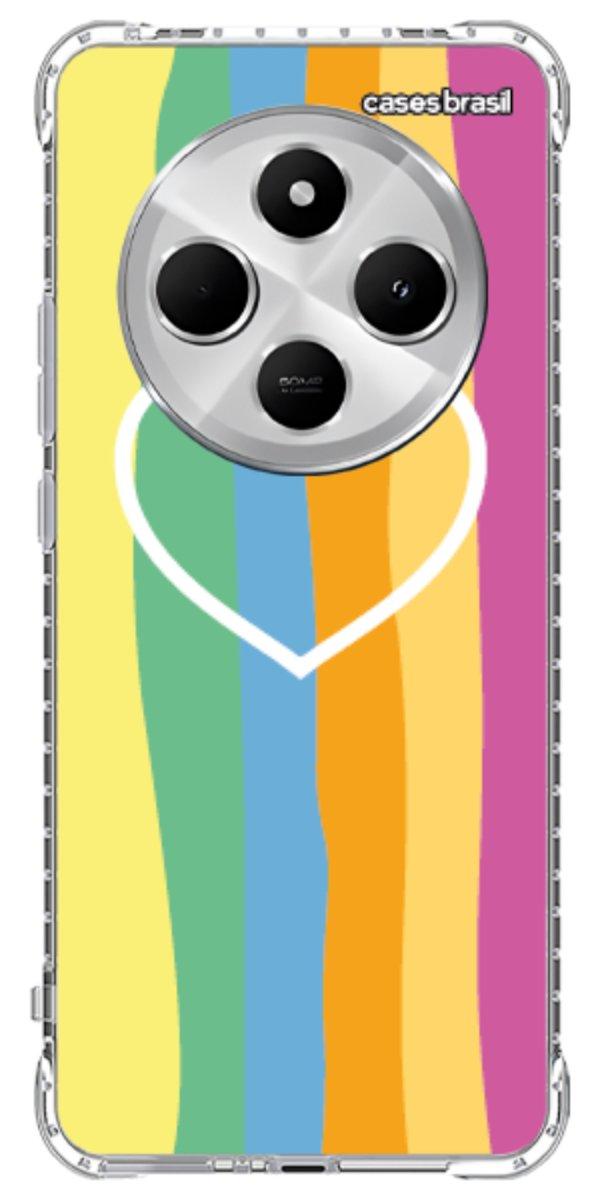 Capinha para Celular Coração delicado Arco-íris Vertical