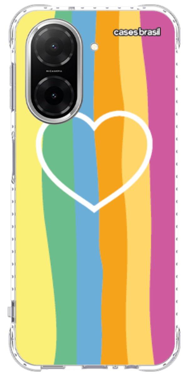 Capinha para Celular Coração delicado Arco-íris Vertical