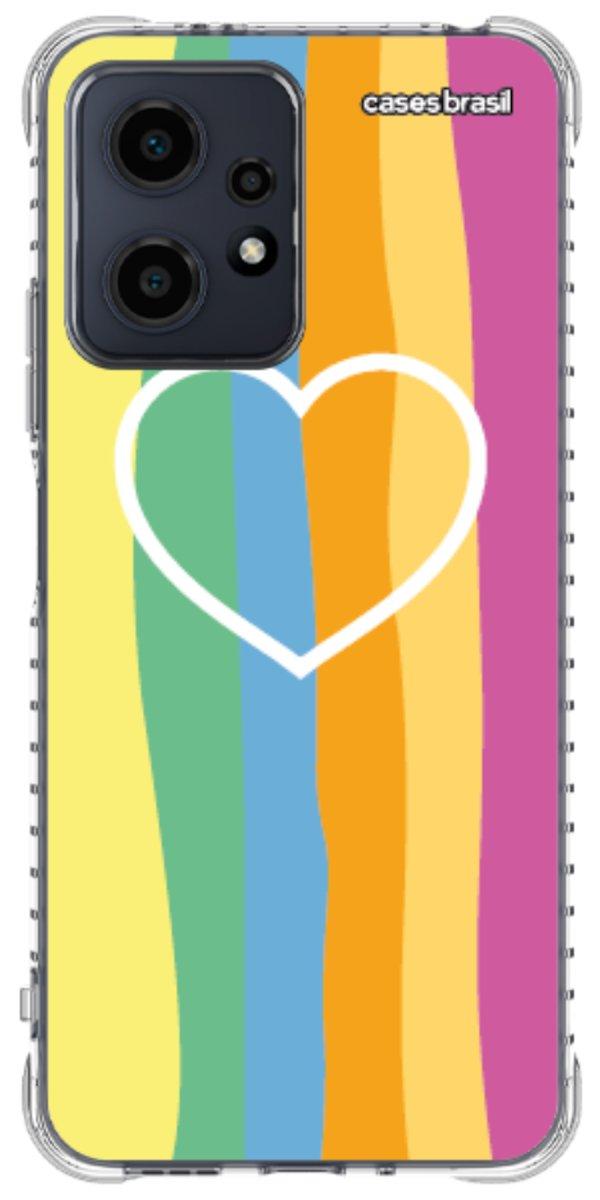 Capinha para Celular Coração delicado Arco-íris Vertical