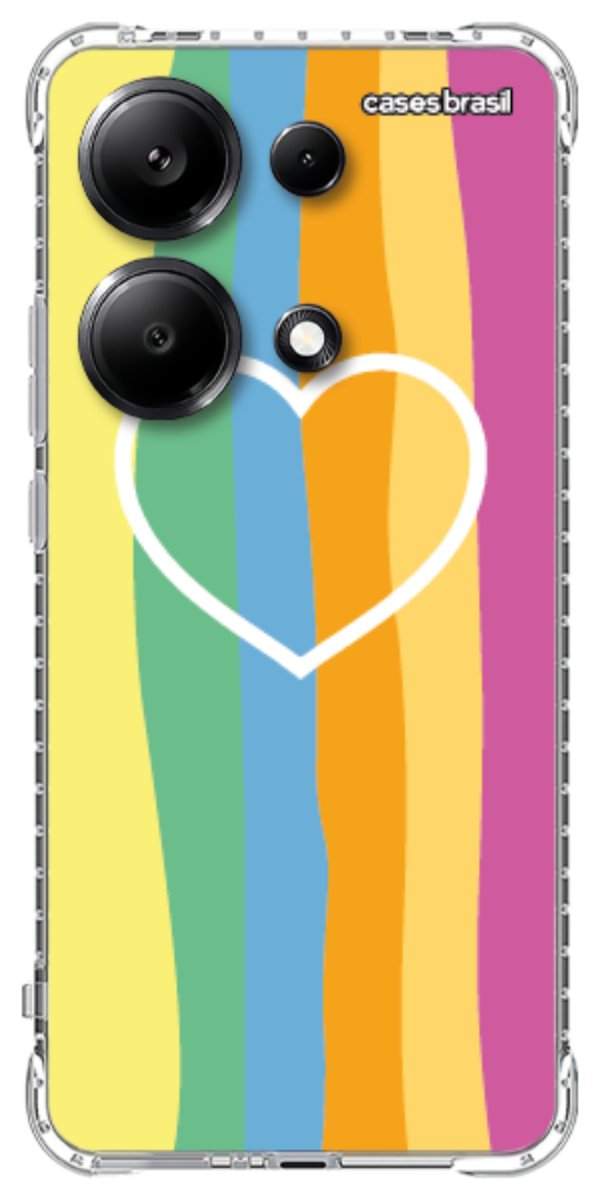 Capinha para Celular Coração delicado Arco-íris Vertical