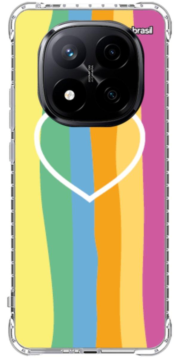 Capinha para Celular Coração delicado Arco-íris Vertical