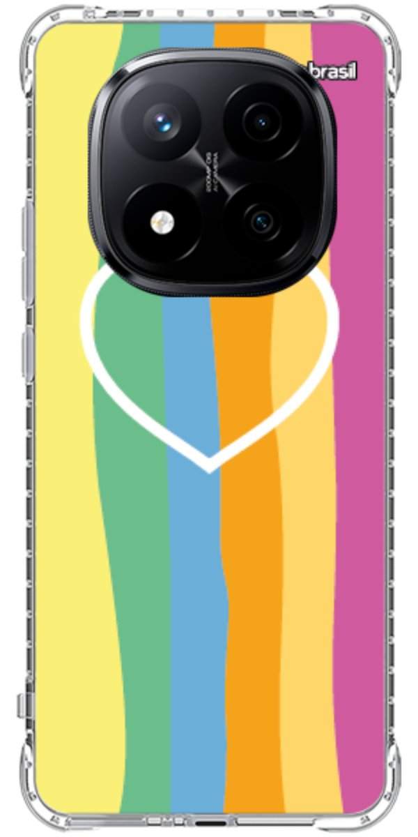 Capinha para Celular Coração delicado Arco-íris Vertical
