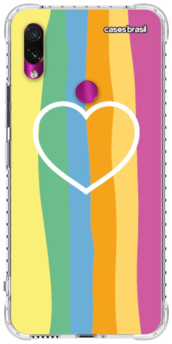 Capinha para Celular Coração delicado Arco-íris Vertical