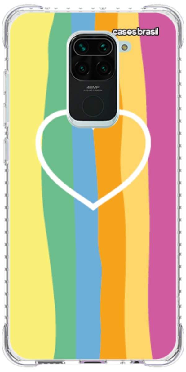 Capinha para Celular Coração delicado Arco-íris Vertical
