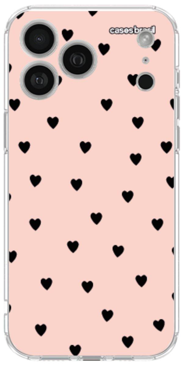 Capinha para Celular Corações Rose