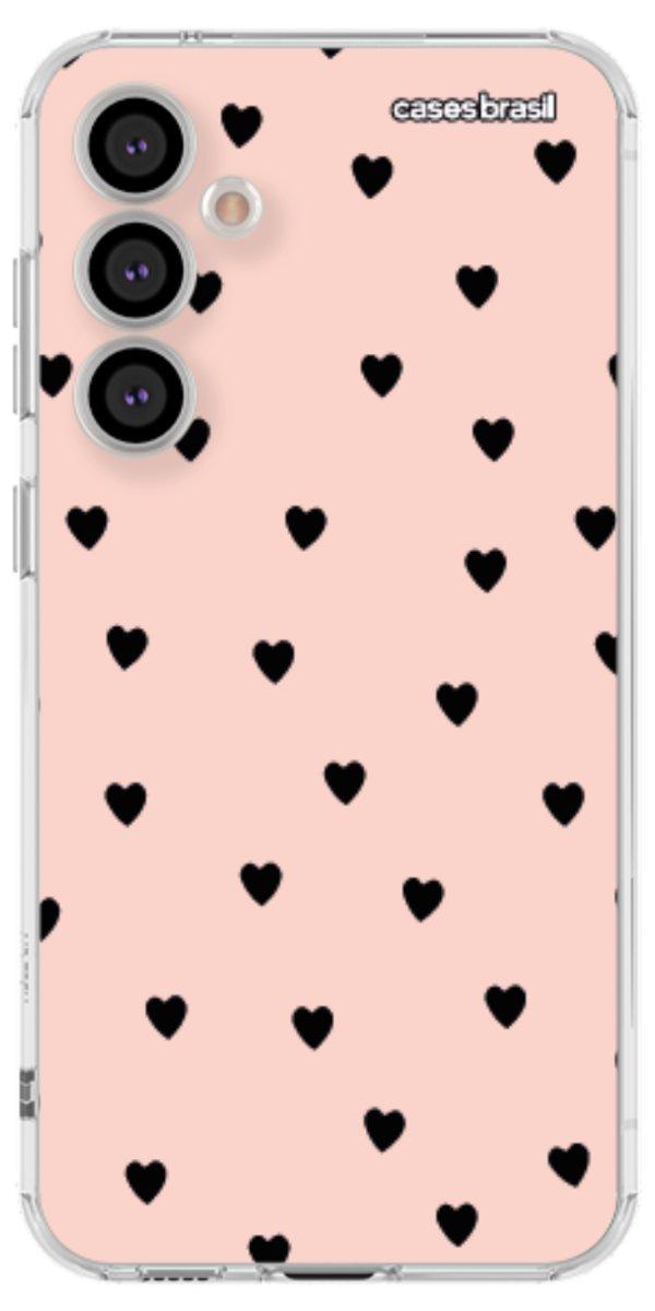 Capinha para Celular Corações Rose
