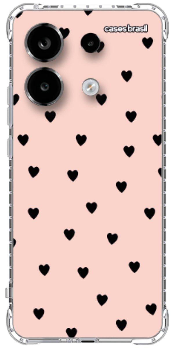 Capinha para Celular Corações Rose