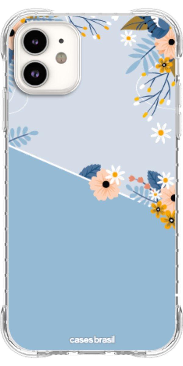 Capinha para Celular Ramo de Flores Azul