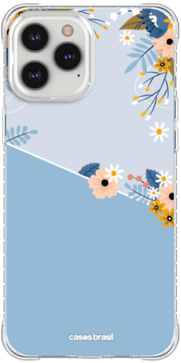 Capinha para Celular Ramo de Flores Azul