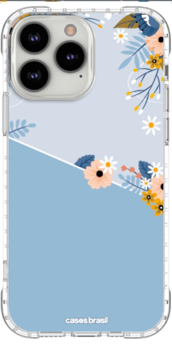Capinha para Celular Ramo de Flores Azul