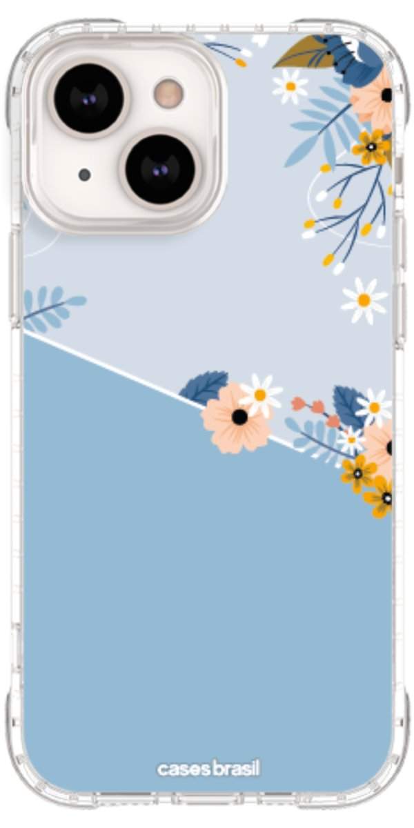 Capinha para Celular Ramo de Flores Azul