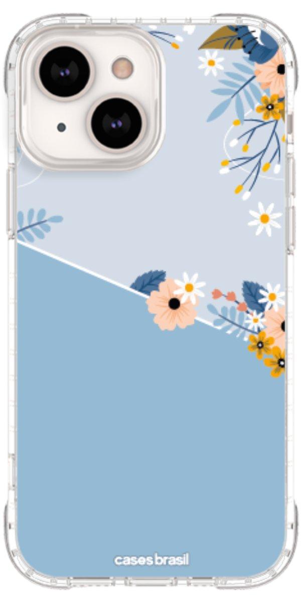 Capinha para Celular Ramo de Flores Azul