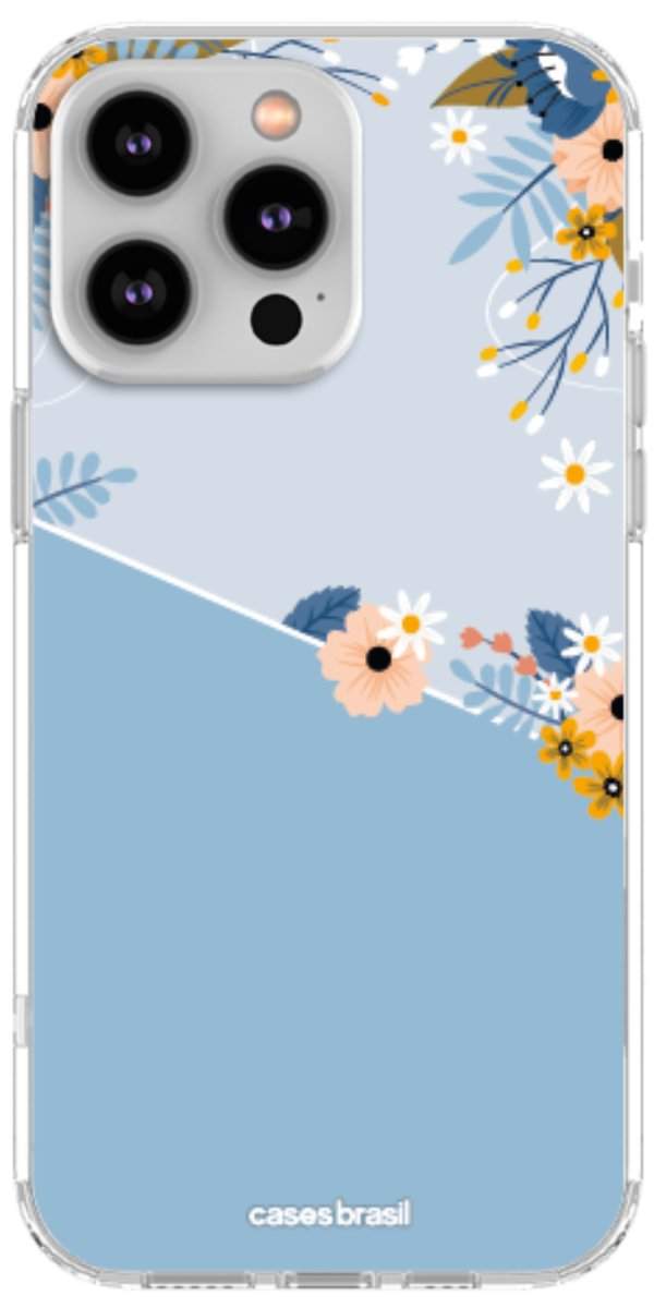Capinha para Celular Ramo de Flores Azul