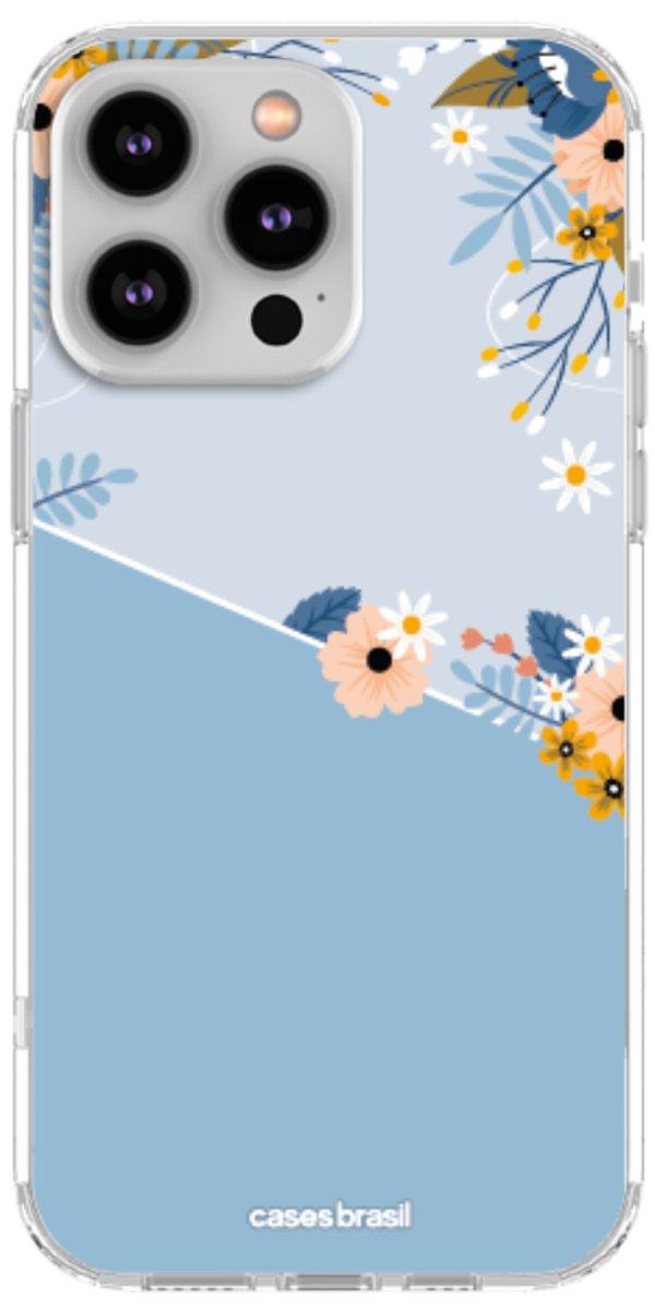 Capinha para Celular Ramo de Flores Azul