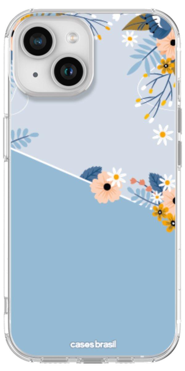 Capinha para Celular Ramo de Flores Azul