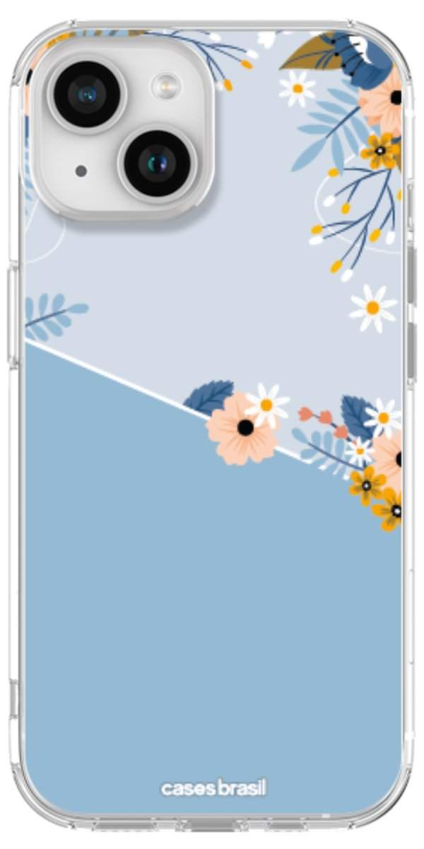Capinha para Celular Ramo de Flores Azul