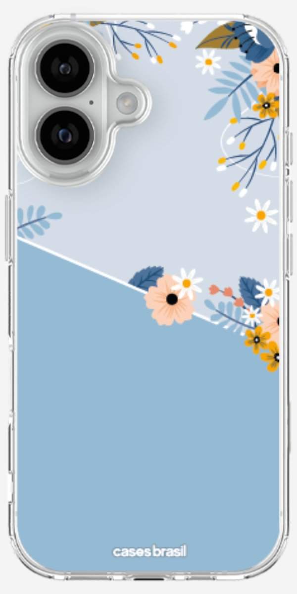 Capinha para Celular Ramo de Flores Azul