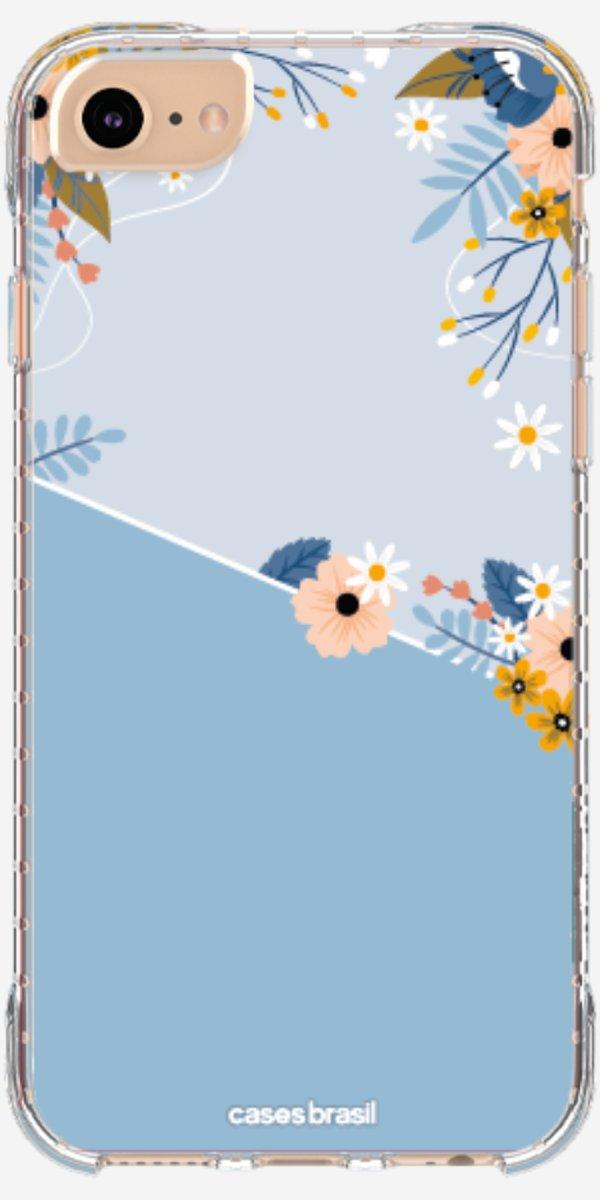 Capinha para Celular Ramo de Flores Azul