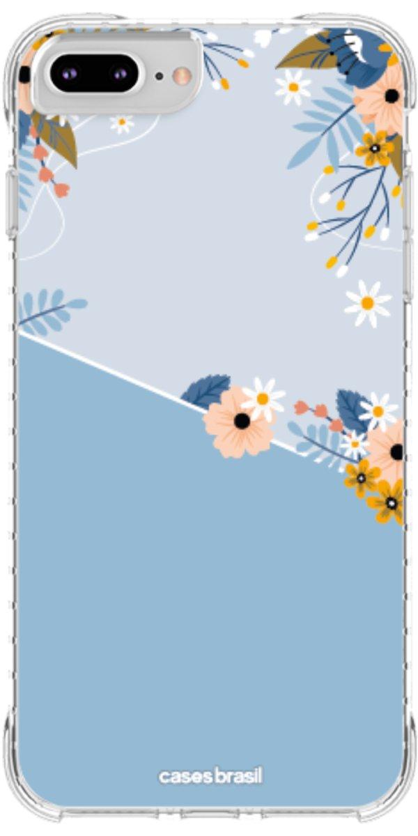 Capinha para Celular Ramo de Flores Azul