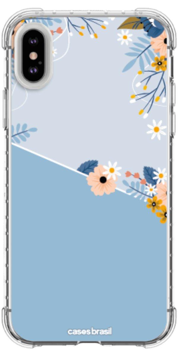 Capinha para Celular Ramo de Flores Azul