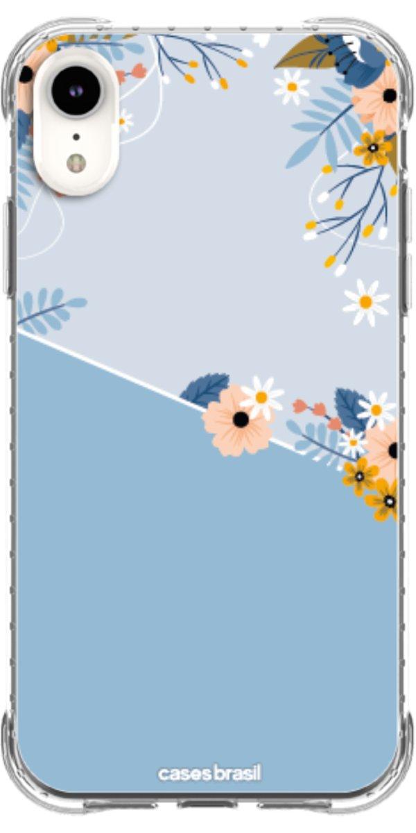 Capinha para Celular Ramo de Flores Azul