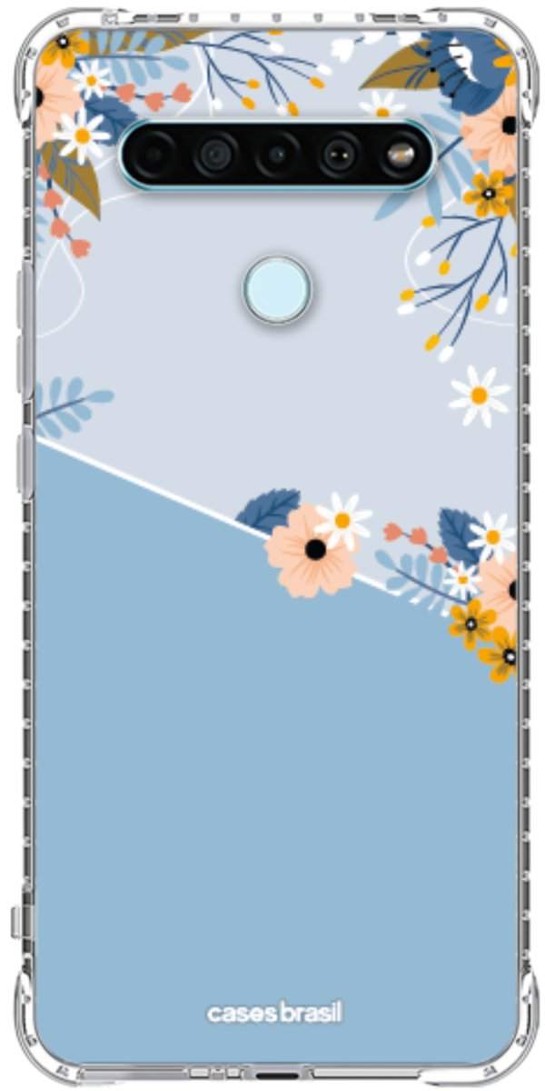 Capinha para Celular Ramo de Flores Azul