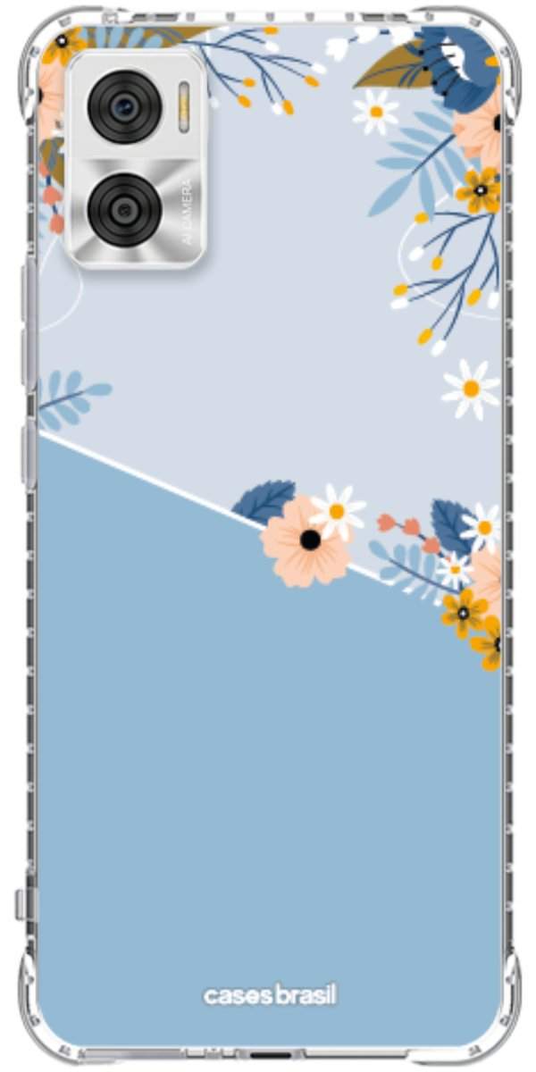 Capinha para Celular Ramo de Flores Azul