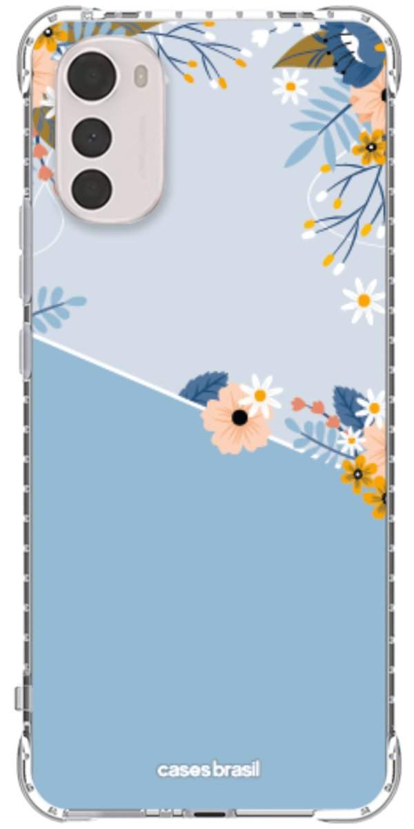 Capinha para Celular Ramo de Flores Azul