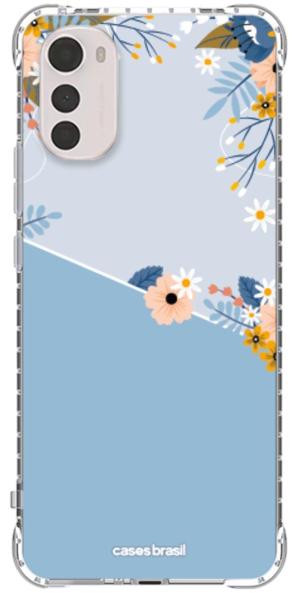 Capinha para Celular Ramo de Flores Azul