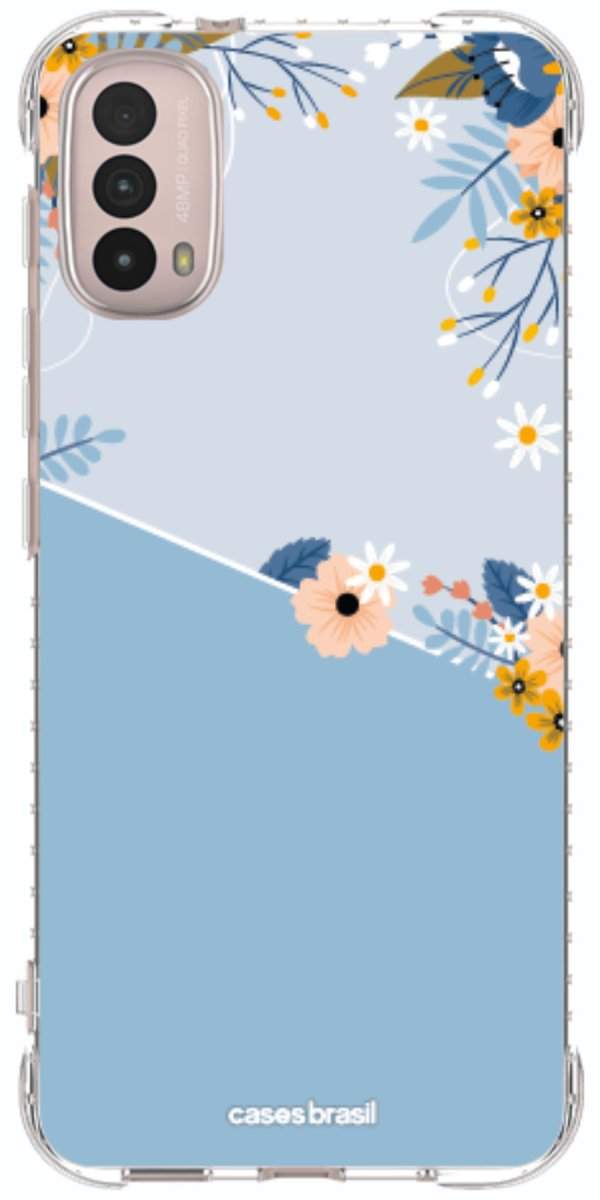 Capinha para Celular Ramo de Flores Azul