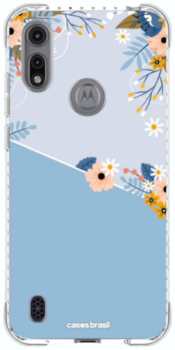 Capinha para Celular Ramo de Flores Azul
