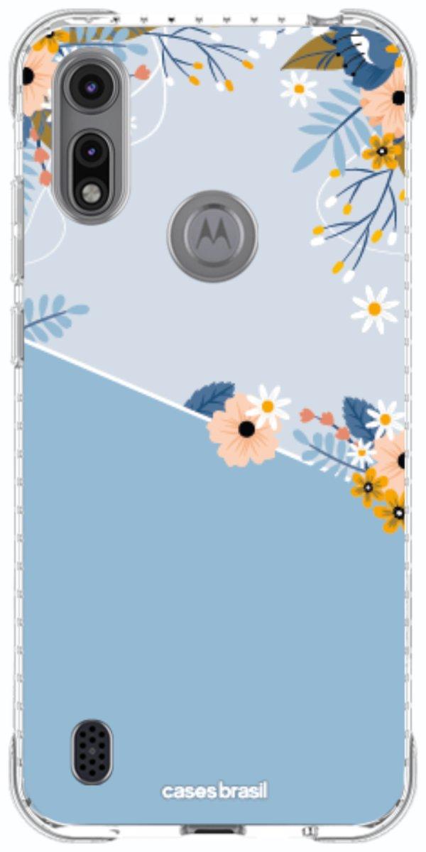 Capinha para Celular Ramo de Flores Azul
