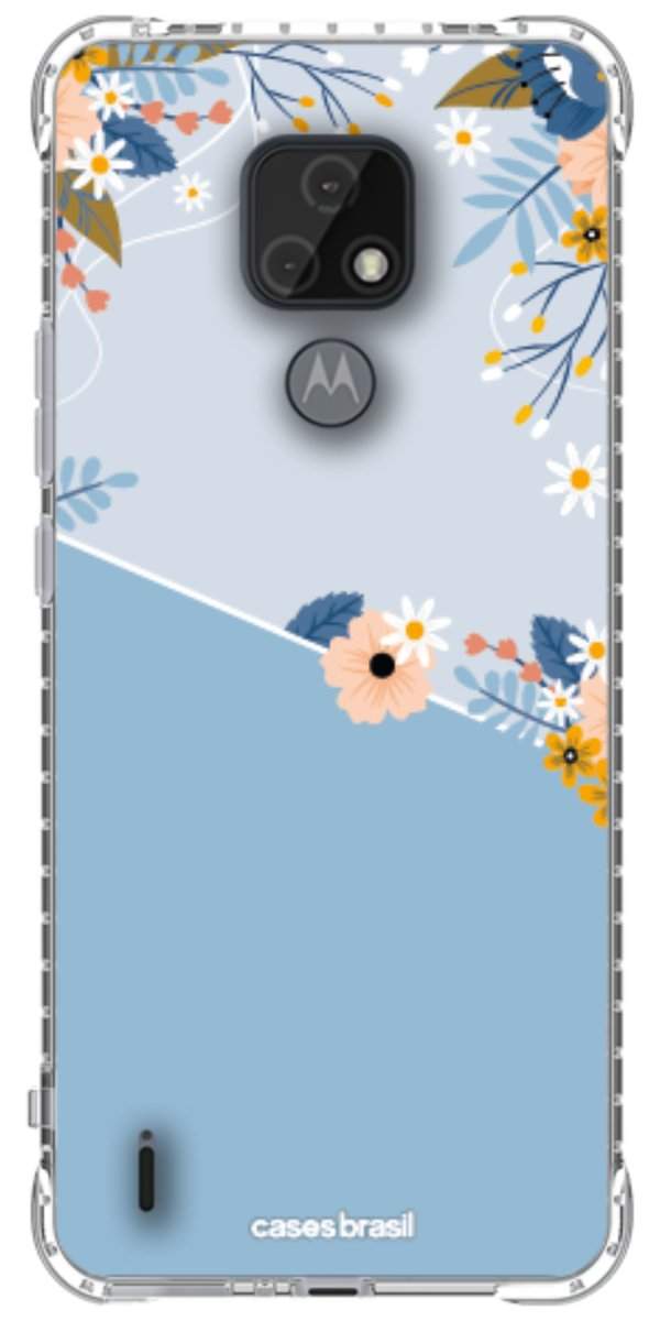 Capinha para Celular Ramo de Flores Azul