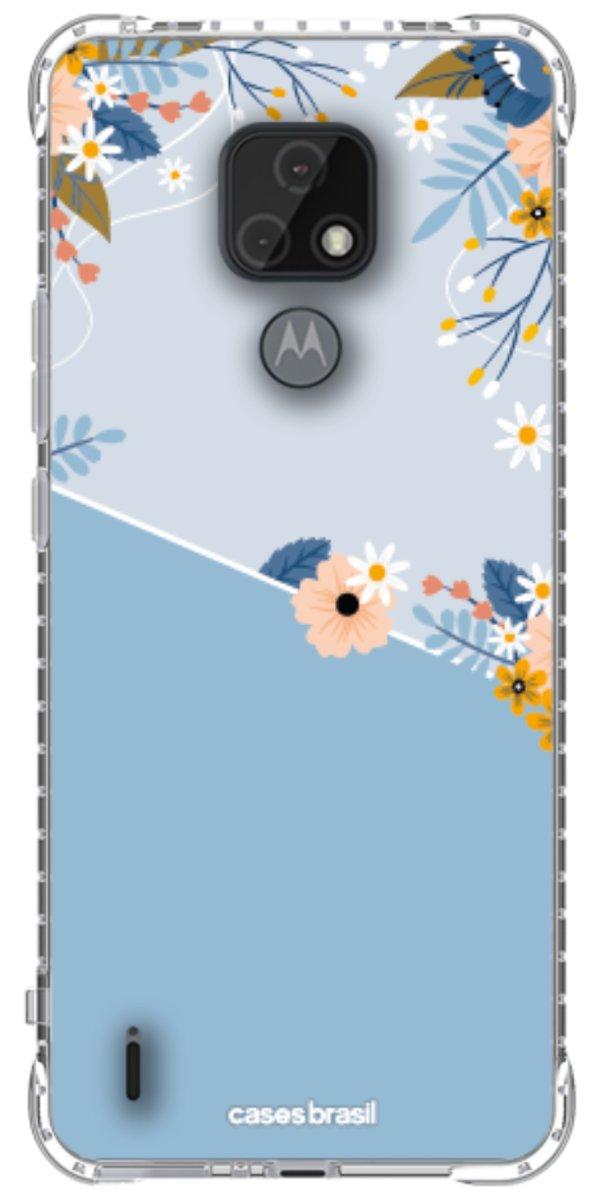 Capinha para Celular Ramo de Flores Azul