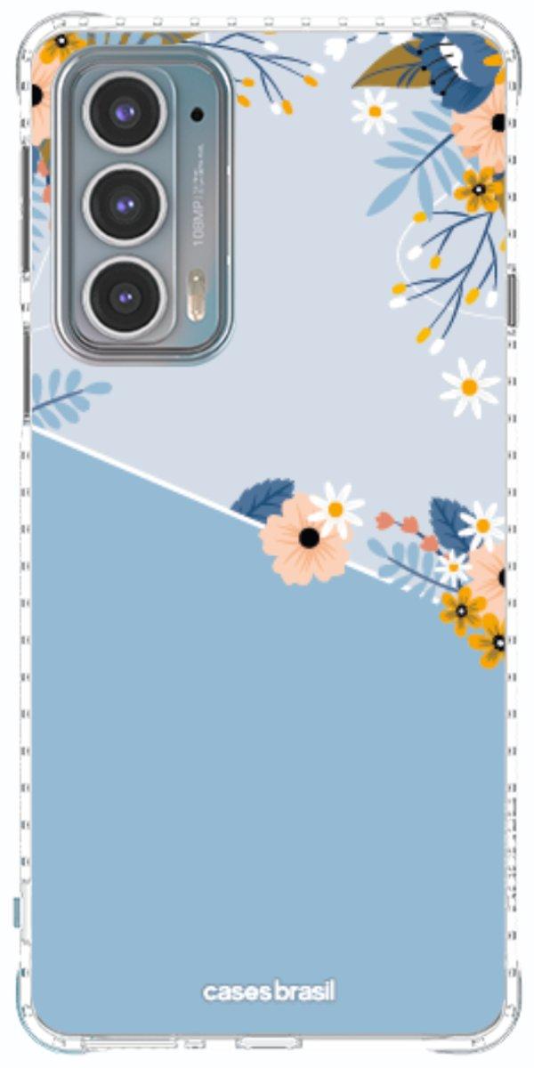 Capinha para Celular Ramo de Flores Azul