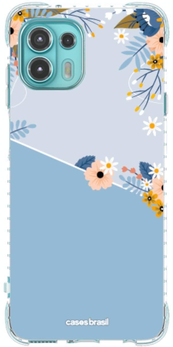 Capinha para Celular Ramo de Flores Azul