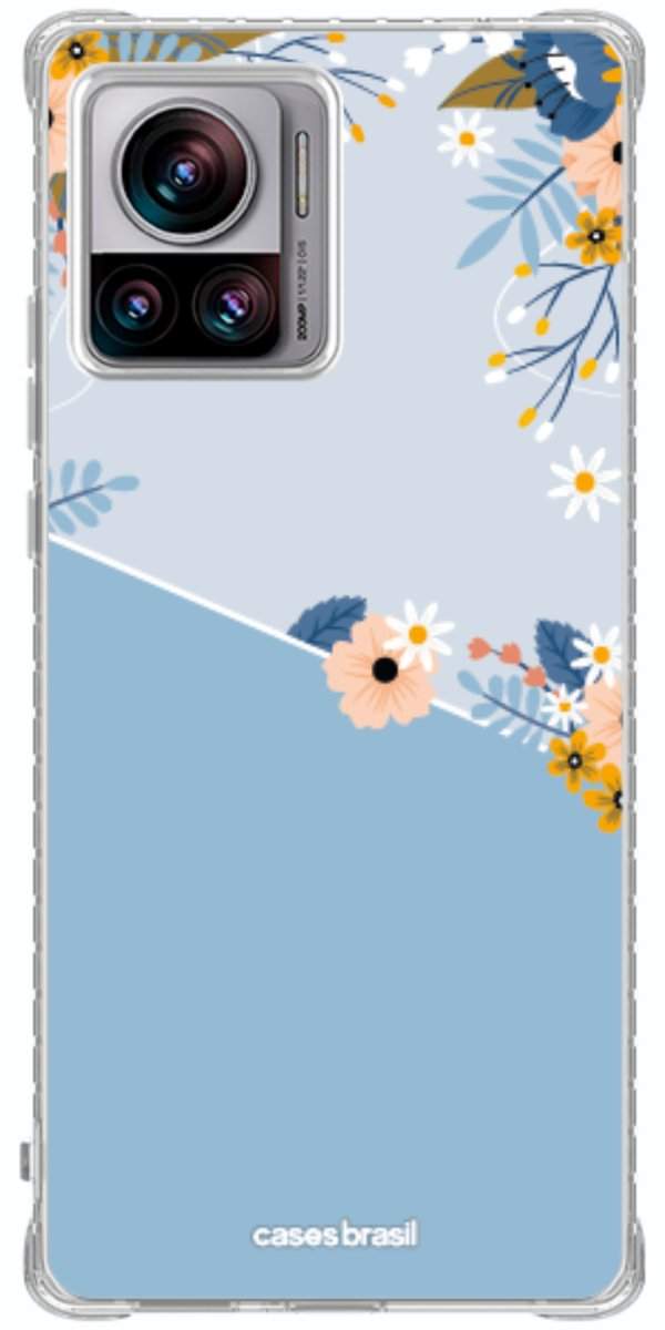 Capinha para Celular Ramo de Flores Azul